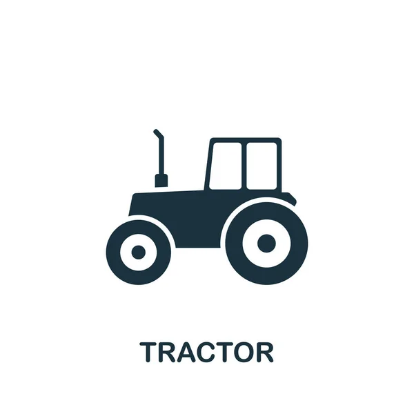 Icono del tractor. Monocromo simple Tractor icono para plantillas, diseño web e infografías — Vector de stock