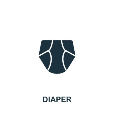 Bebek bezi ikonu. Şablonlar, web tasarımı ve bilgi grafikleri için tek renkli basit bez simgesi