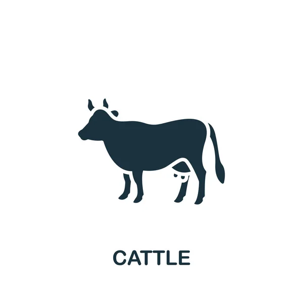 Ícone de gado. Ícone de gado simples monocromático para modelos, web design e infográficos — Vetor de Stock