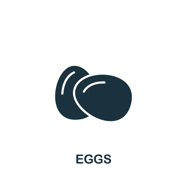 Icona delle uova. Icona monocromatica semplice Eggs per modelli, web design e infografica — Vettoriale Stock