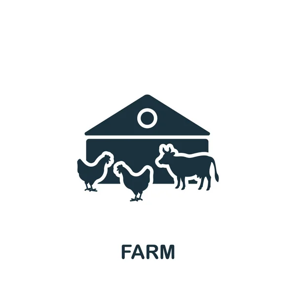 Значок фермы. Монохромная иконка "Ферма" для соблазна, веб-дизайна и инфографики — стоковый вектор