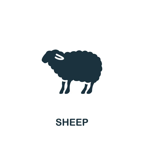 Εικόνα προβάτου. Μονόχρωμο απλό εικονίδιο πρόβατα για πρότυπα, web design και infographics — Διανυσματικό Αρχείο