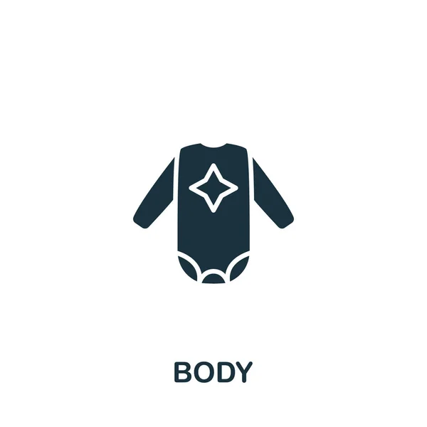 Icono del cuerpo. Monocromo simple icono del cuerpo para plantillas, diseño web e infografías — Vector de stock