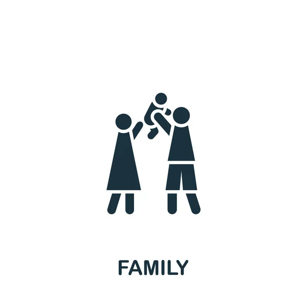 Family icon. Monochrome simple Family icon for templates, web design and infographics — Stock Vector