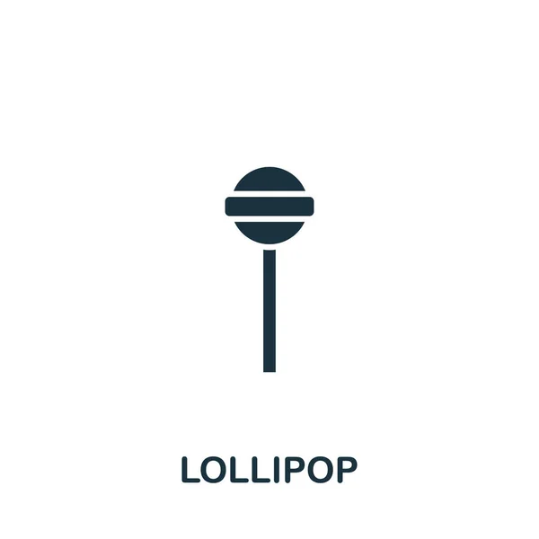 Εικονίδιο γλειφιτζουριού. Μονόχρωμο απλό εικονίδιο Lollipop για πρότυπα, web design και infographics — Διανυσματικό Αρχείο