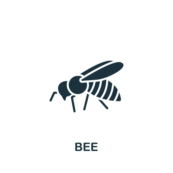 Icono de abeja. Monocromo icono de abeja simple para plantillas, diseño web e infografías Gráficos vectoriales