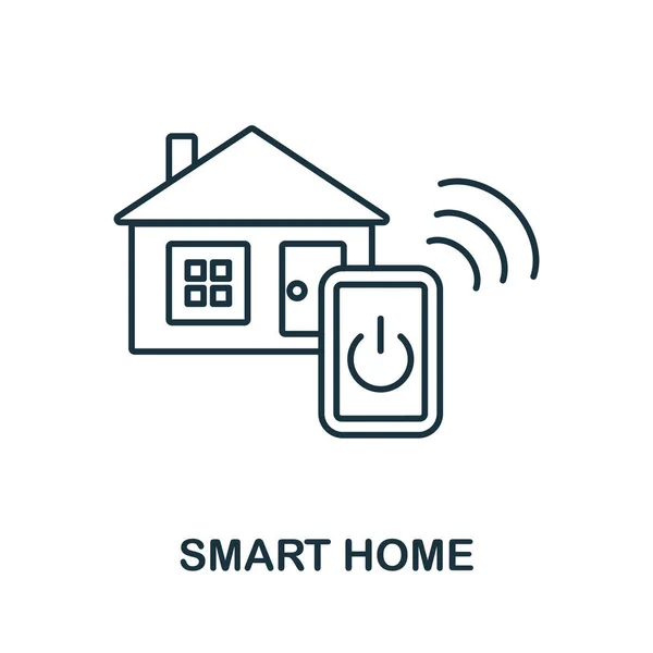Значок "Умный дом" Линейный элемент из коллекции технологий. Линейный значок Smart Home для веб-дизайна, инфографики и многое другое. — стоковый вектор