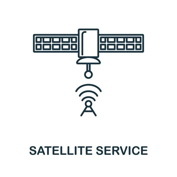 Εικονίδιο δορυφορικής υπηρεσίας. Στοιχείο γραμμής από τη συλλογή τεχνολογίας. Linear Satellite Service σύμβολο για το σχεδιασμό web, infographics και περισσότερα. — Διανυσματικό Αρχείο