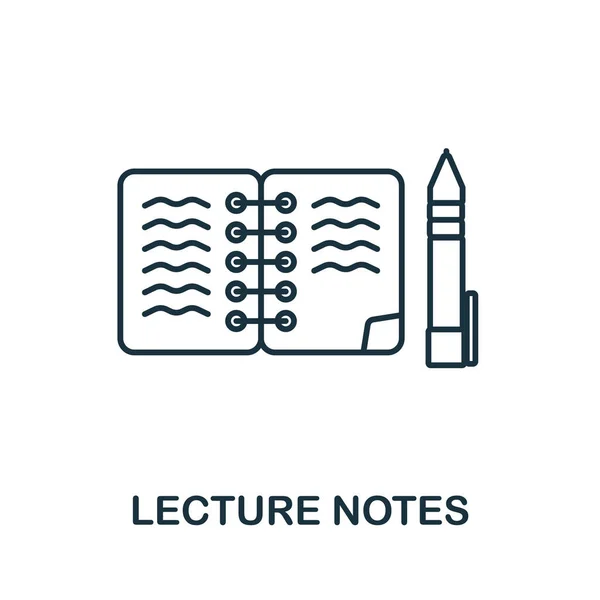 Lecture Notes icon. Linienelement aus der Sammlung der Universität. Lineare Lecture Notes Symbolzeichen für Webdesign, Infografiken und mehr. — Stockvektor