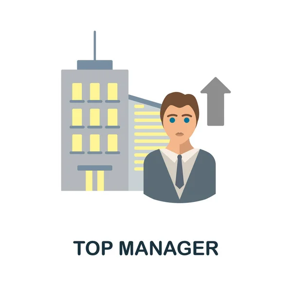 Top Manager flache Ikone. Farbiges Elementschild aus der gewerblichen Sammlung. Flat Top Manager Icon Sign für Webdesign, Infografiken und mehr. — Stockvektor