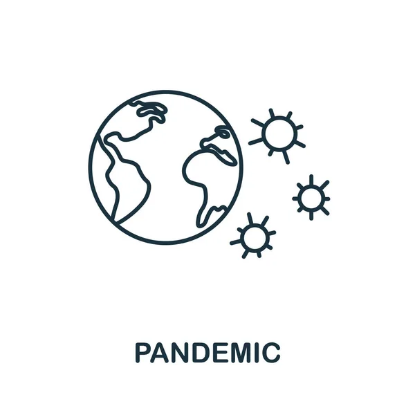 Pandemie-Symbol. Zeilenelement aus der Impfsammlung. Lineare Pandemie-Symbole für Webdesign, Infografiken und mehr. — Stockvektor