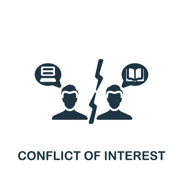Значок "Конфликт интересов". Монохромный простой значок для шаблонов, веб-дизайна и инфографики — стоковый вектор