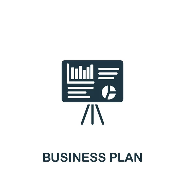Icono del plan de negocios. Icono simple monocromo para plantillas, diseño web e infografías — Vector de stock