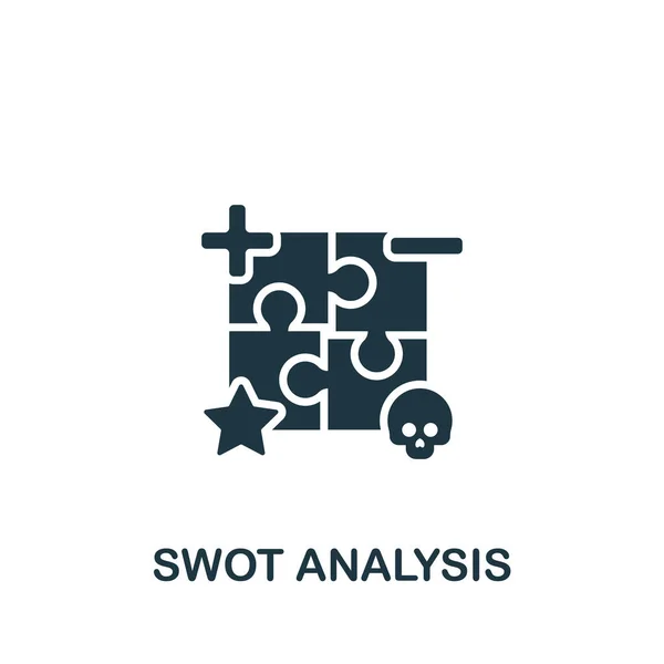 Icono de análisis de Swot. Icono simple monocromo para plantillas, diseño web e infografías Ilustraciones de stock libres de derechos