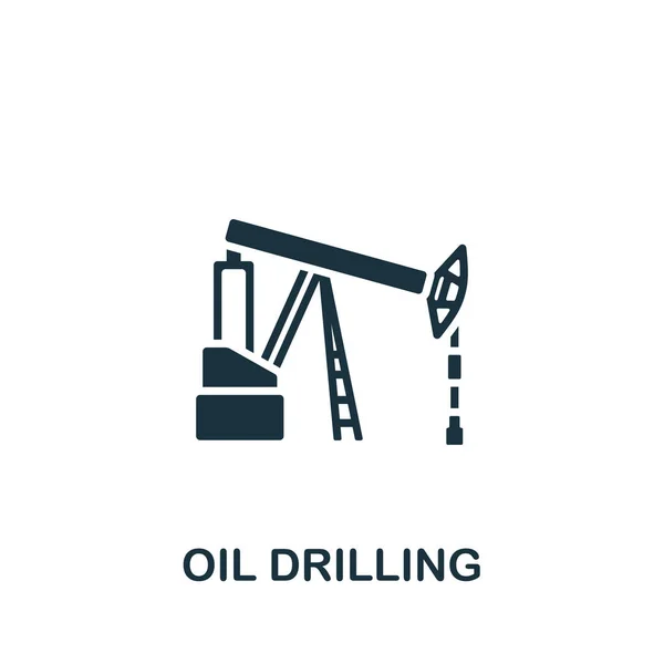 Oil Drilling icon. Monochrome simple icon for templates, web design and infographics — Stock Vector