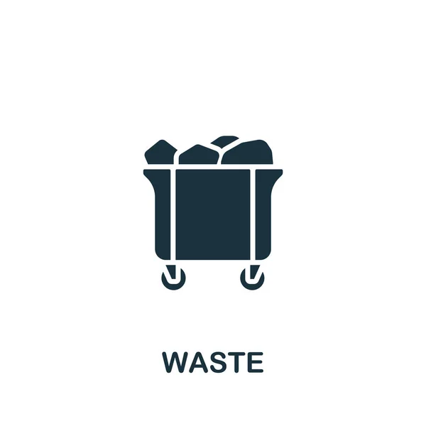 Waste icon. Monochrome simple icon for templates, web design and infographics — Stock Vector