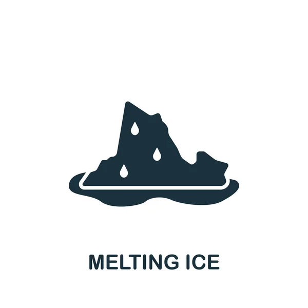 Schmelzendes Eis. Einfarbiges einfaches Symbol für Vorlagen, Webdesign und Infografiken — Stockvektor
