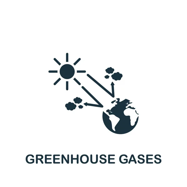 Значок парниковых газов. Монохромный простой значок для шаблонов, веб-дизайна и инфографики — стоковый вектор