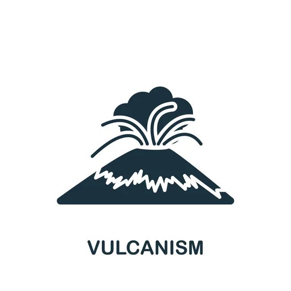 Ikona wulkanizmu. Monochromatyczna ikona do szablonów, projektowania stron internetowych i infografik — Wektor stockowy