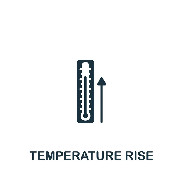 Hőmérséklet emelkedés ikon. Monokróm egyszerű ikon sablonok, web design és infografikák — Stock Vector