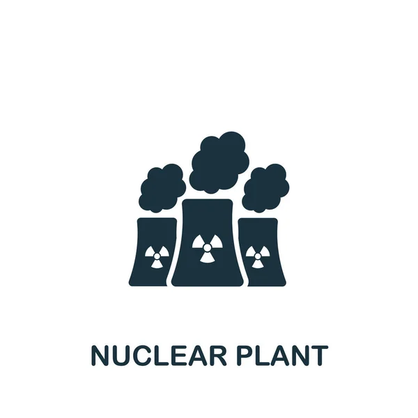 Ícone da central nuclear. Ícone simples monocromático para modelos, web design e infográficos —  Vetores de Stock