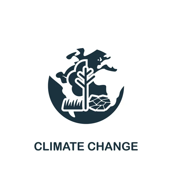 기후 변화의 아이콘. 모노크롬 단순 한 템플릿, 웹 디자인, 인포 그래픽의 아이콘 — 스톡 벡터
