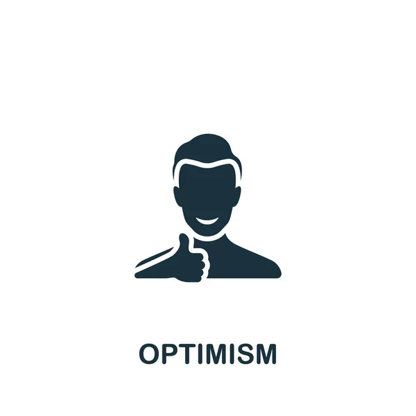 Ikona optymizmu. Monochromatyczna ikona do szablonów, projektowania stron internetowych i infografik — Wektor stockowy