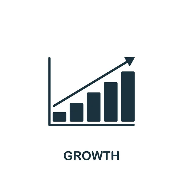 Growth icon. Monochrome simple icon for templates, web design and infographics — Stock Vector