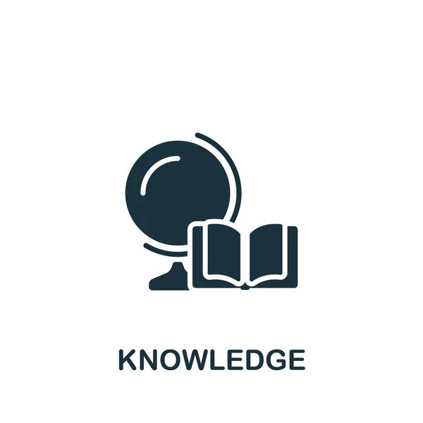 Icono de conocimiento. Icono simple monocromo para plantillas, diseño web e infografías — Archivo Imágenes Vectoriales