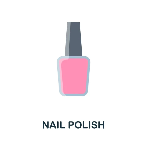 폴란드의 납작 한 아이콘이다. 화장품 수집에 사용 된 색깔 표시. ( 영어 ) Flat Nail Polish icon sign for web design, infographics and more. — 스톡 벡터