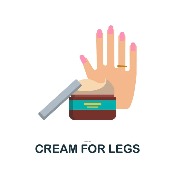 Crème pour les jambes icône plate. Signe d'élément coloré de la collection de cosmétiques. Crème plate pour les jambes icône signe pour la conception web, infographies et plus. — Image vectorielle