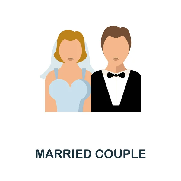 Married Couple flat icon. Colored element sign from family collection. Flat Married Couple icon sign for web design, infographics and more. — Stock Vector