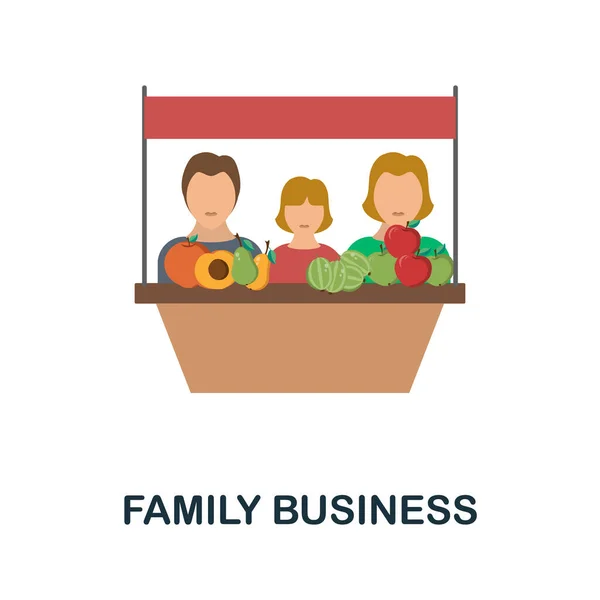 家族企业平面图标。来自家族收藏的彩色元素符号。平面家庭商业图标标志，用于网页设计、信息图表等. — 图库矢量图片