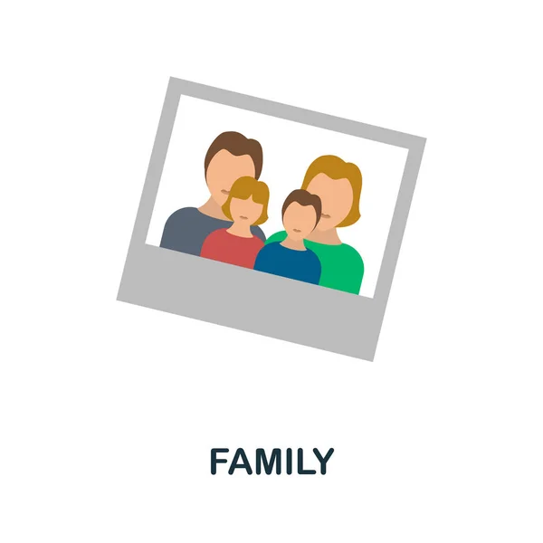 ไอคอนแฟลตของครอบครัว สัญลักษณ์ธาตุสีจากคอลเลกชันครอบครัว สัญลักษณ์ไอคอนครอบครัวแบนสําหรับการออกแบบเว็บ, infographics และอื่น ๆ . — ภาพเวกเตอร์สต็อก