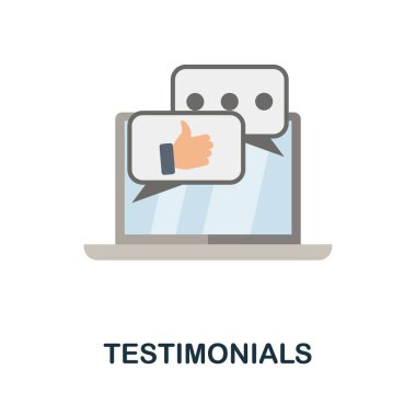 İfadeler düz simge. Geribildirim koleksiyonundan renkli öge işareti. Web tasarımı, bilgi grafikleri ve daha fazlası için Düz Tanımlama simgesi işareti.