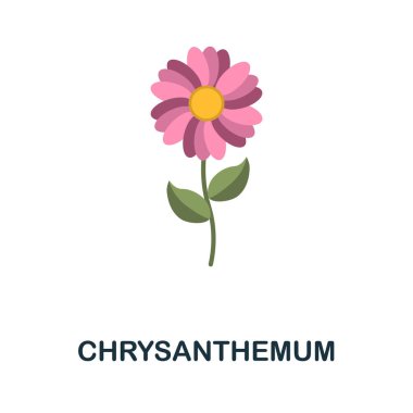 Kasımpatı düz simge. Çiçek koleksiyonundan renkli element işareti. Web tasarımı, bilgi grafikleri ve daha fazlası için Düz Kasımpatı simgesi simgesi.