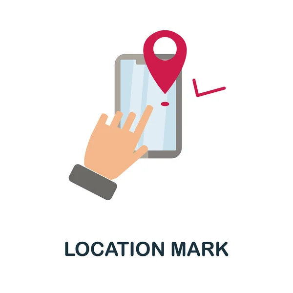 Localisation Marquer l'icône plate. Signe d'élément coloré de la collecte de commentaires. Flat Location Mark icône signe pour la conception web, infographies et plus. — Image vectorielle