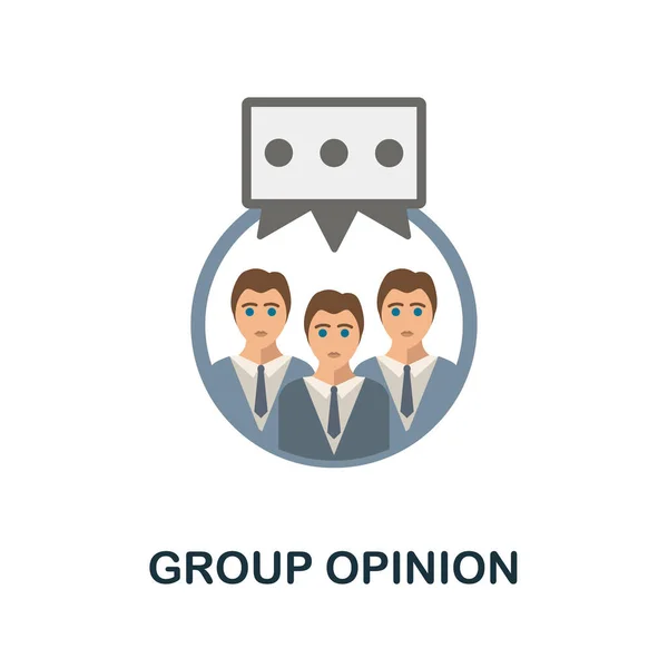 Gruppens yttrande platt ikon. Färgade element tecken från återkoppling insamling. Flat Group Opinion ikon tecken för webbdesign, infografik och mer. — Stock vektor