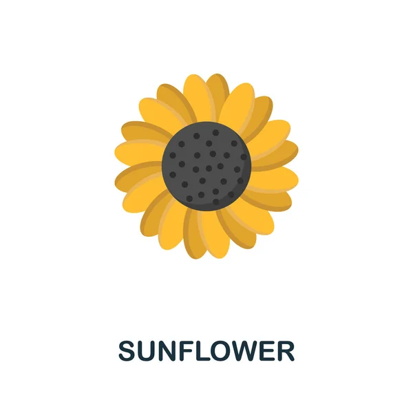 向日葵扁平图标。颜色元素标志从花卉收集。平面向日葵图标标志，用于网页设计、信息图形等. — 图库矢量图片
