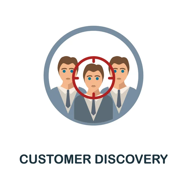 Customer Discovery platte pictogram. Gekleurd element teken van groei versnelling collectie. Flat Customer Discovery pictogram teken voor web design, infographics en meer. — Stockvector