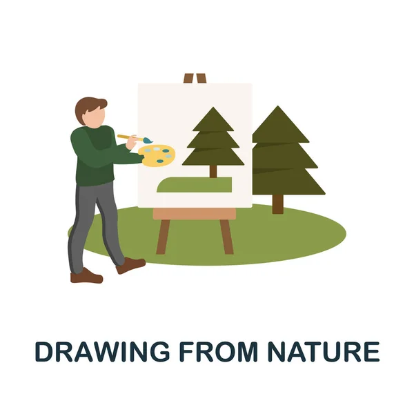 네이처 플랫 아이콘으로 그리기. 자연 콜렉션의 컬러 부호. 웹 디자인, 인포 그래픽, 그리고 더 많은 자연의 아이콘 표시 에서의 평평 한 그림. — 스톡 벡터