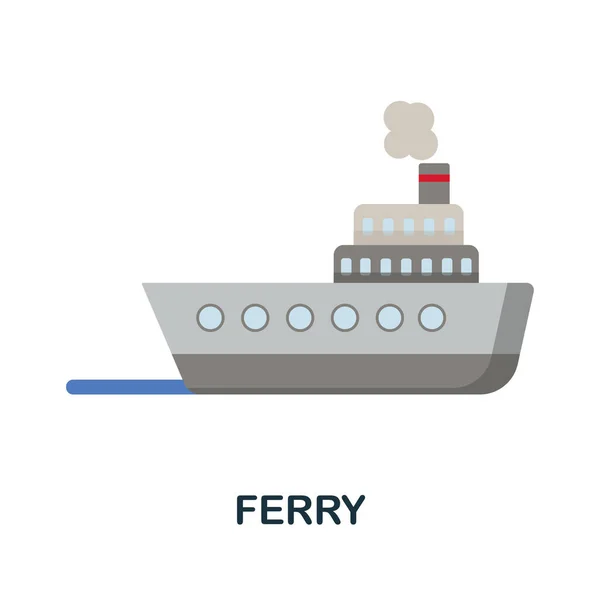 Ikona trajektu. Barevné označení prvku z kolekce MHD. Ikona Flat Ferry pro webdesign, infografiku a další. — Stockový vektor