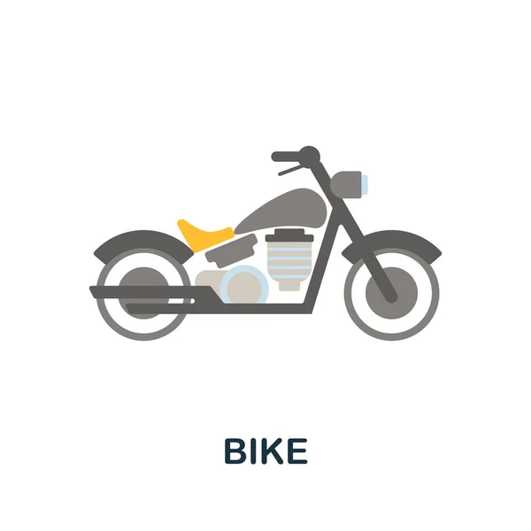 自行车扁平图标。从公共交通收集到的彩色元素符号。平面自行车图标标志，用于网页设计、信息图形等. — 图库矢量图片