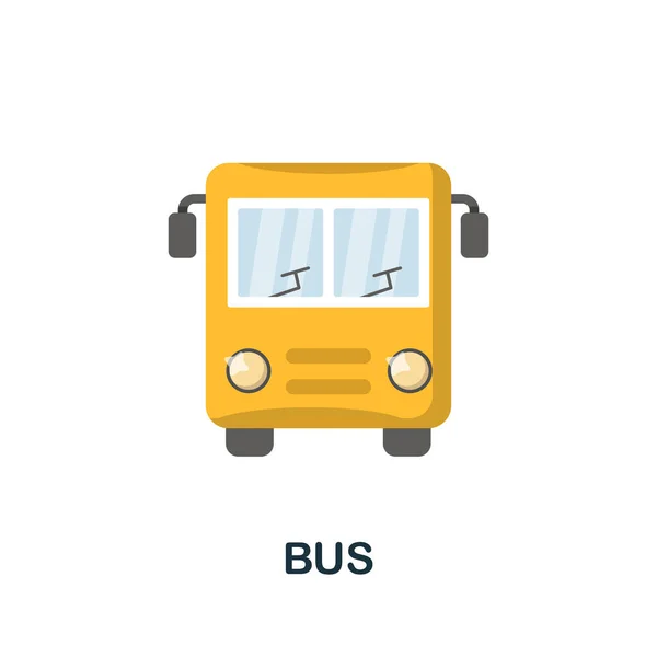 Icono plano del autobús. Signo de elemento de color de la colección de transporte público. Señal de icono de bus plano para diseño web, infografías y más. Vector de stock