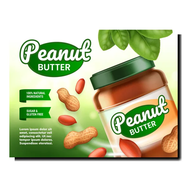 Вектор креативного рекламного баннера Peanut Butter — стоковый вектор
