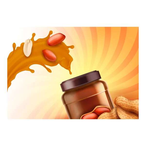 Beurre d'arachide Alimentation Creative Promo Affiche vectorielle — Image vectorielle