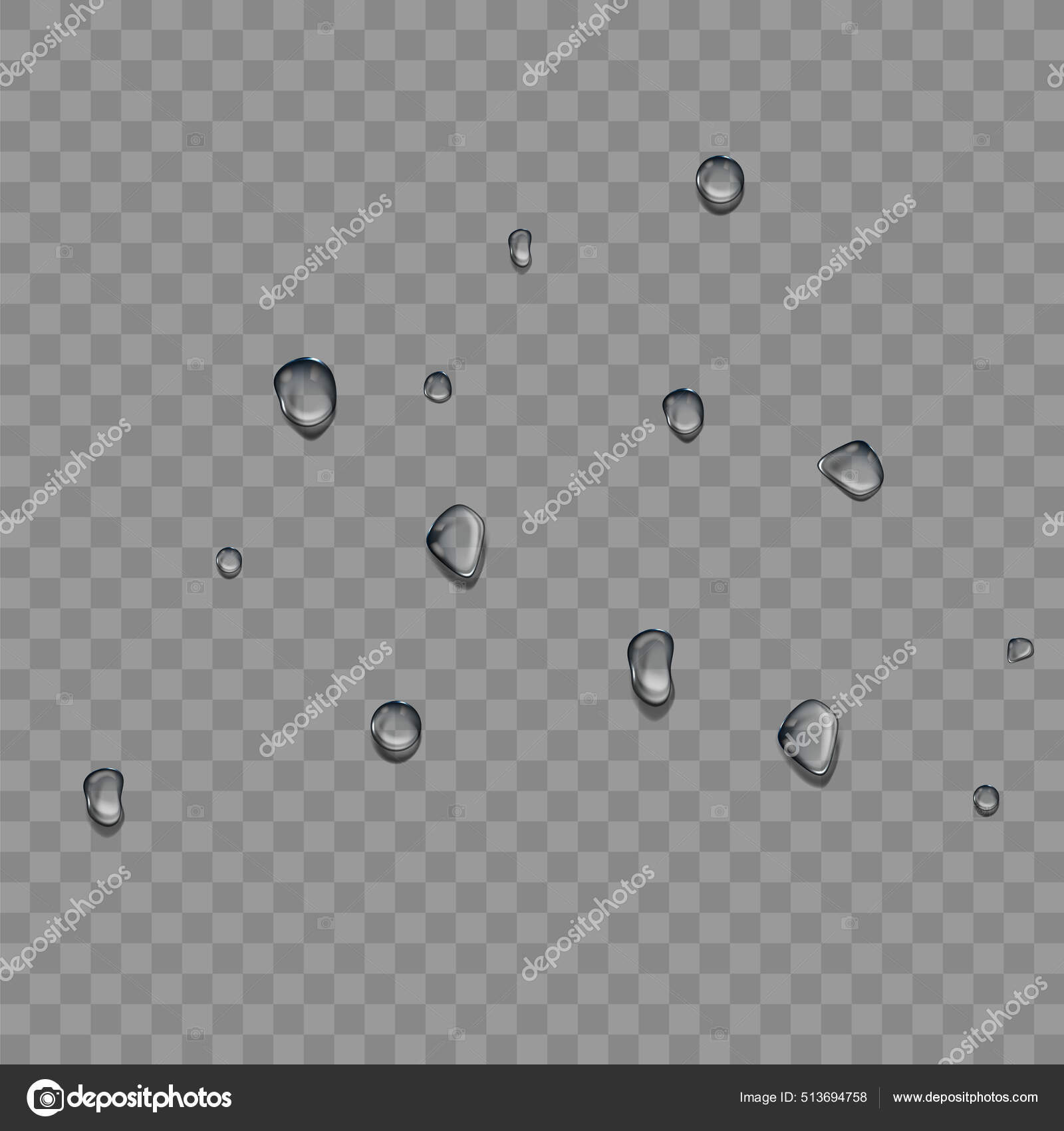 Капли Воды На Лобовое Стекло Автомобиля После Дождя Векторное.