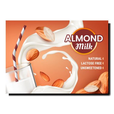 Badem sütü vejetaryeni poster taşıyıcısı