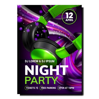 Gece kulübü dj poster vektörü