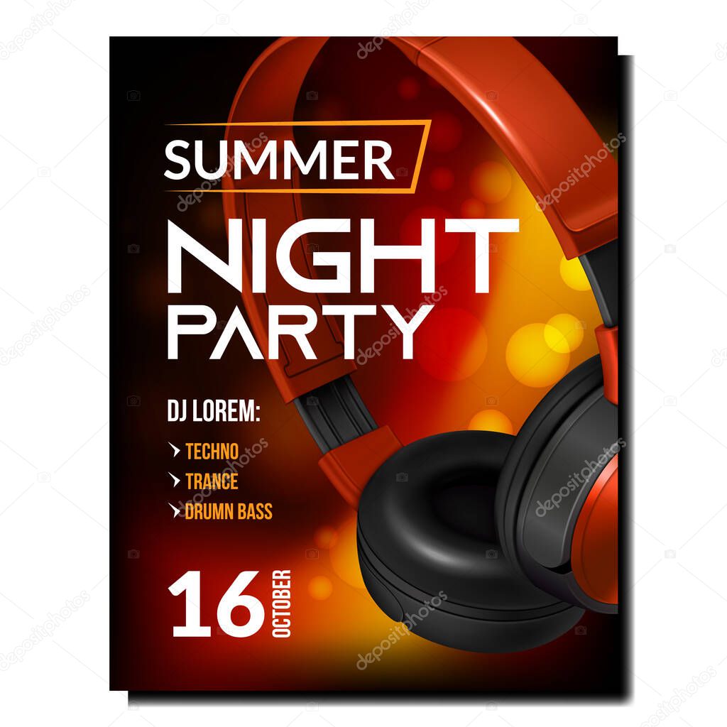 Night club disco poster vector